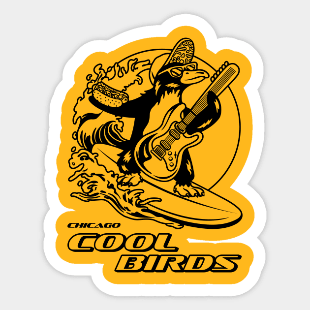 Chicago Cool Birds Sticker by Hey Riddle Riddle